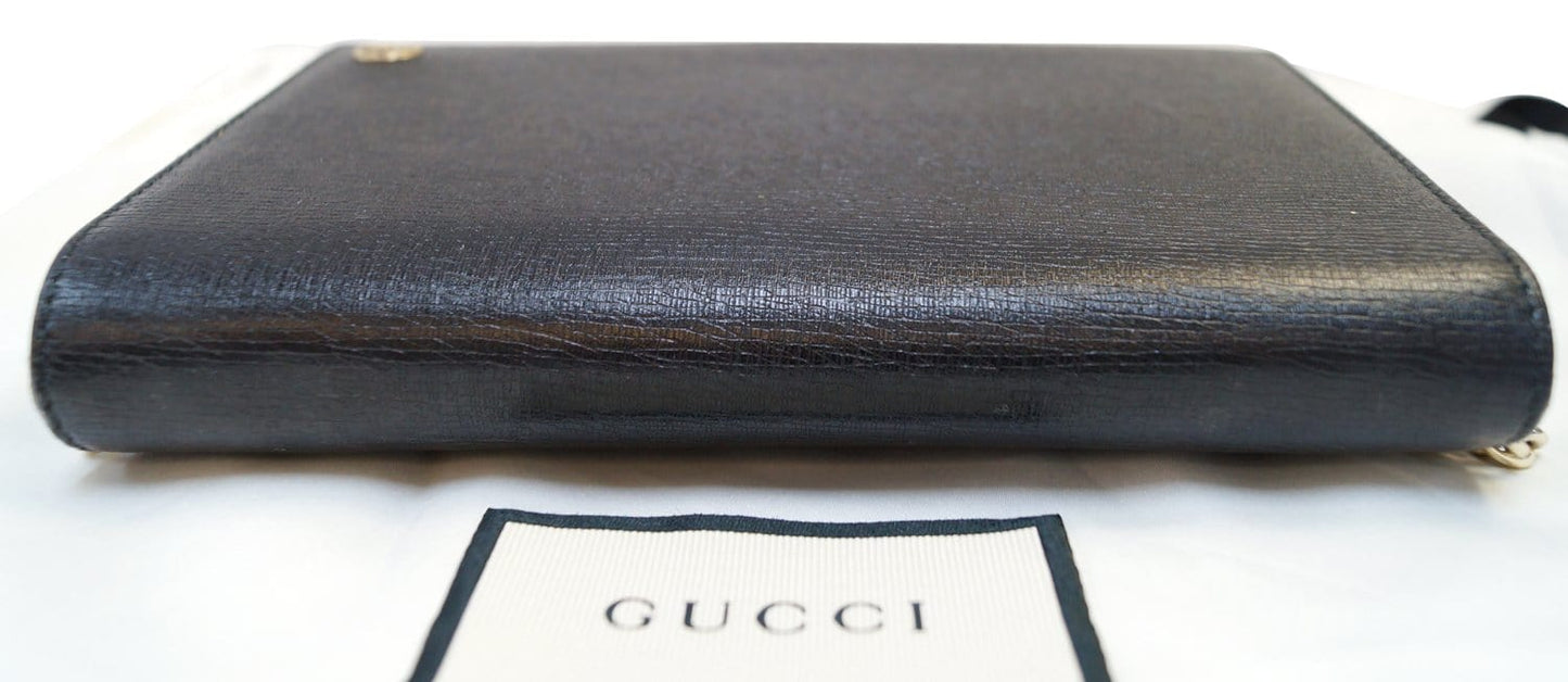 GUCCI Chain Black Crossbody Clutch Bag 354697
