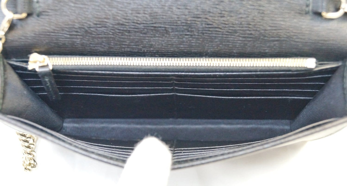 GUCCI Chain Black Crossbody Clutch Bag 354697