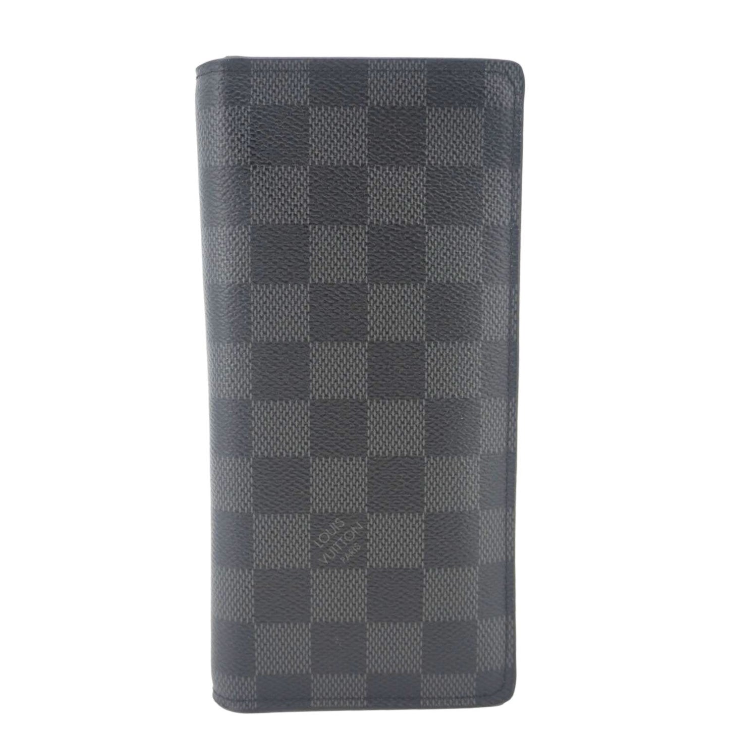 LOUIS VUITTON Brazza Damier Graphite Bifold Long Wallet Black