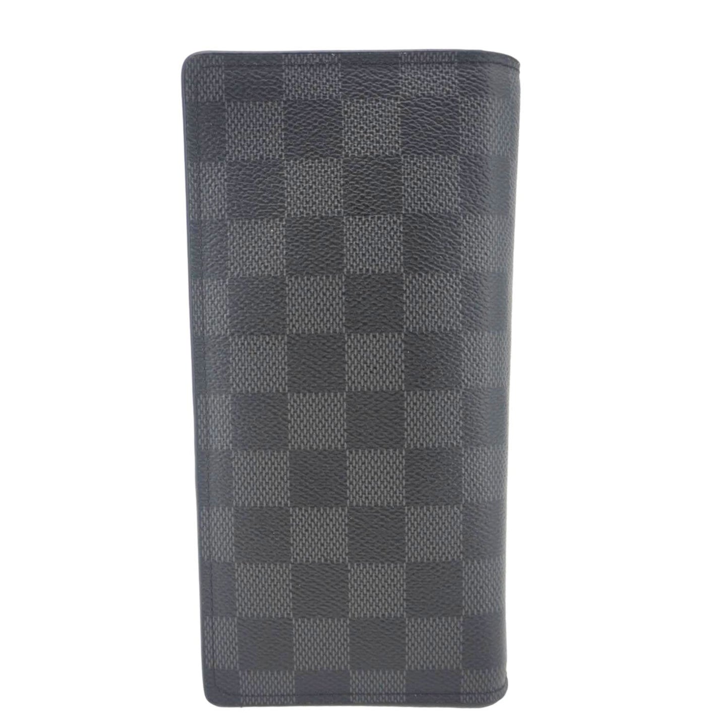 LOUIS VUITTON Brazza Damier Graphite Bifold Long Wallet Black