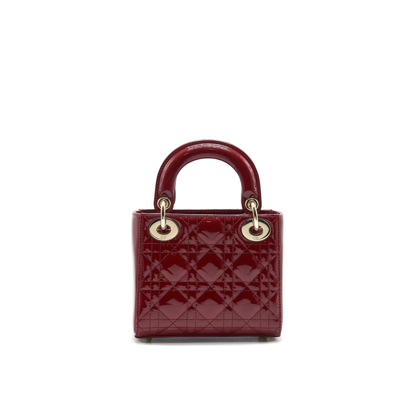 Christian Dior mini lady Dior Patent leather Red with LGHW
