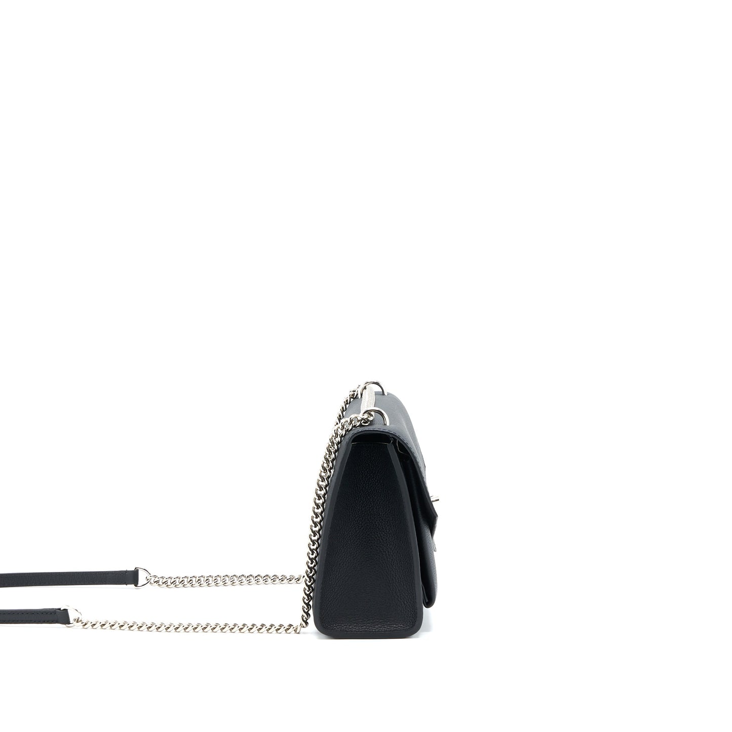 Louis Vuitton Mylockme Satchel Chain Purse Calfskin Black