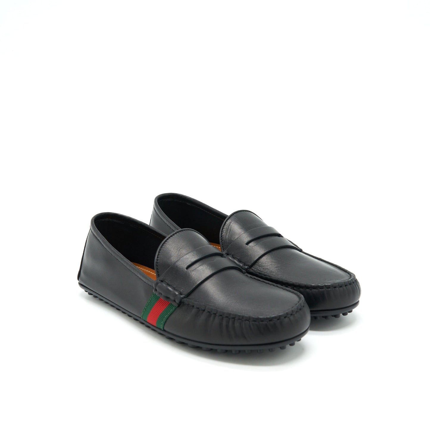 Gucci Size 5 Menâs Leather Loafer Black