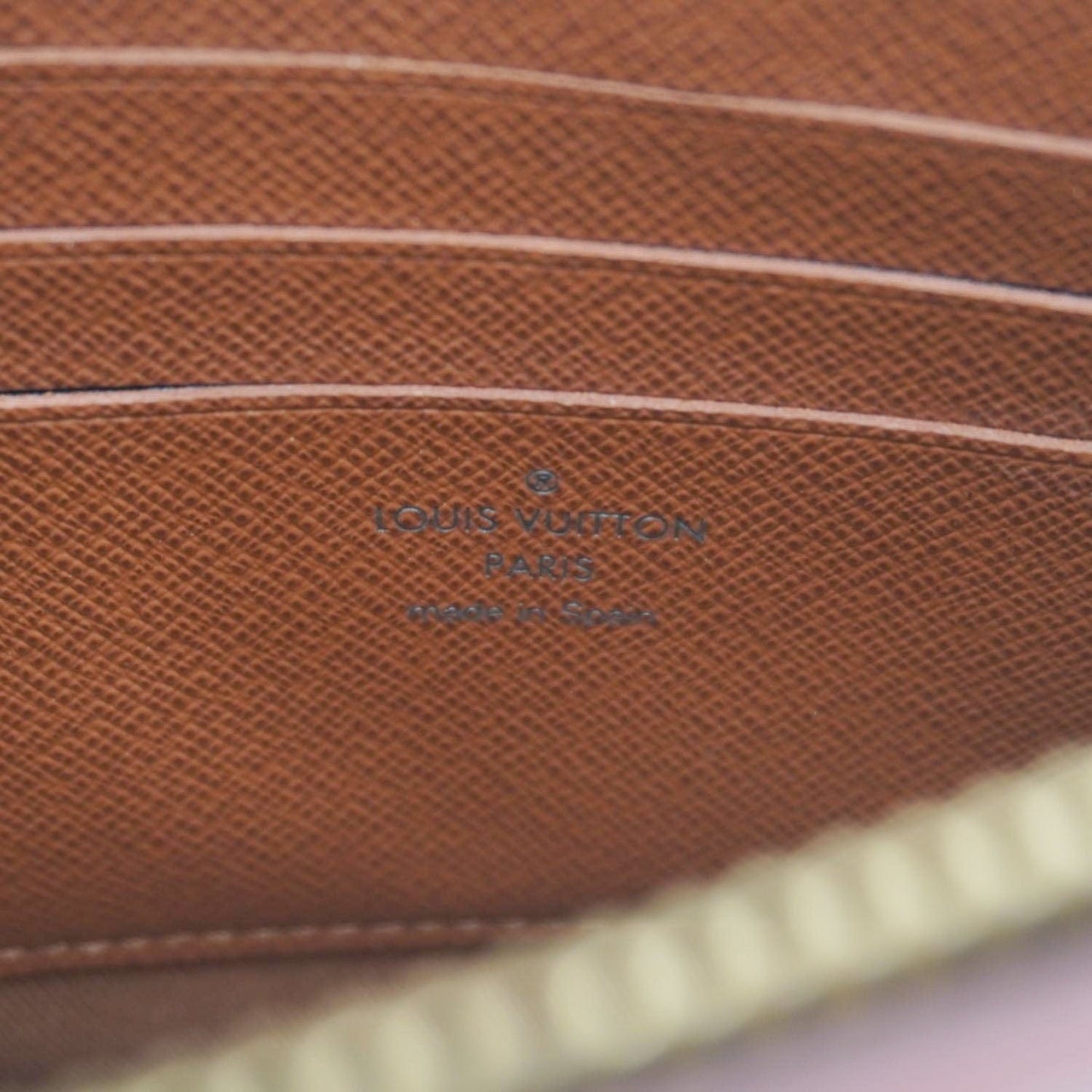 LOUIS VUITTON Legacy Monogram Canvas Chain Clutch Brown