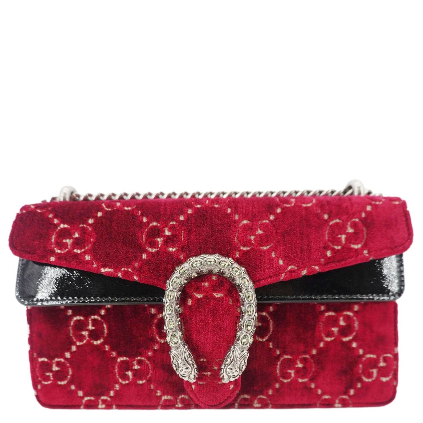 GUCCI Dionysus Small GG Velvet Shoulder Bag Maroon 499623