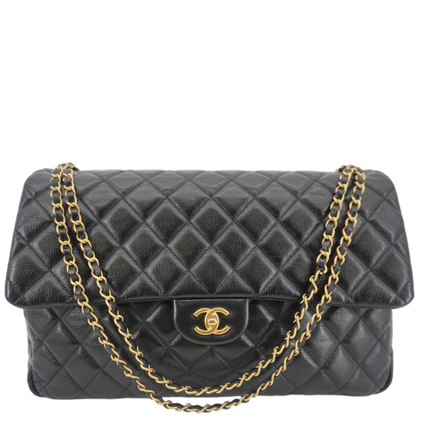 CHANEL XXL Flap Bag Lambskin Leather Shoulder Bag Black