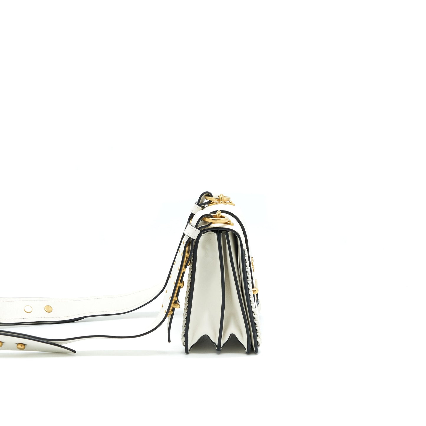 Prada City Calf Raffia Saffiano Cahier Purse White