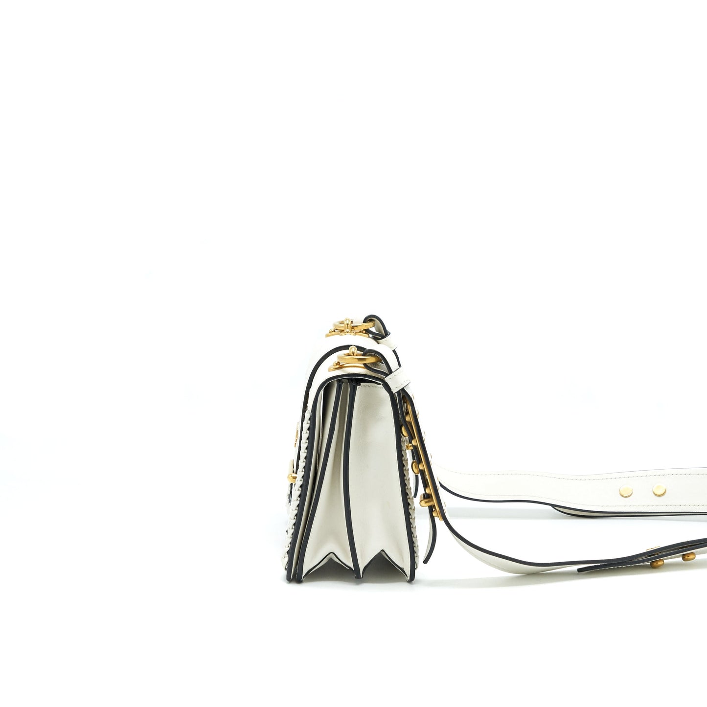 Prada City Calf Raffia Saffiano Cahier Purse White