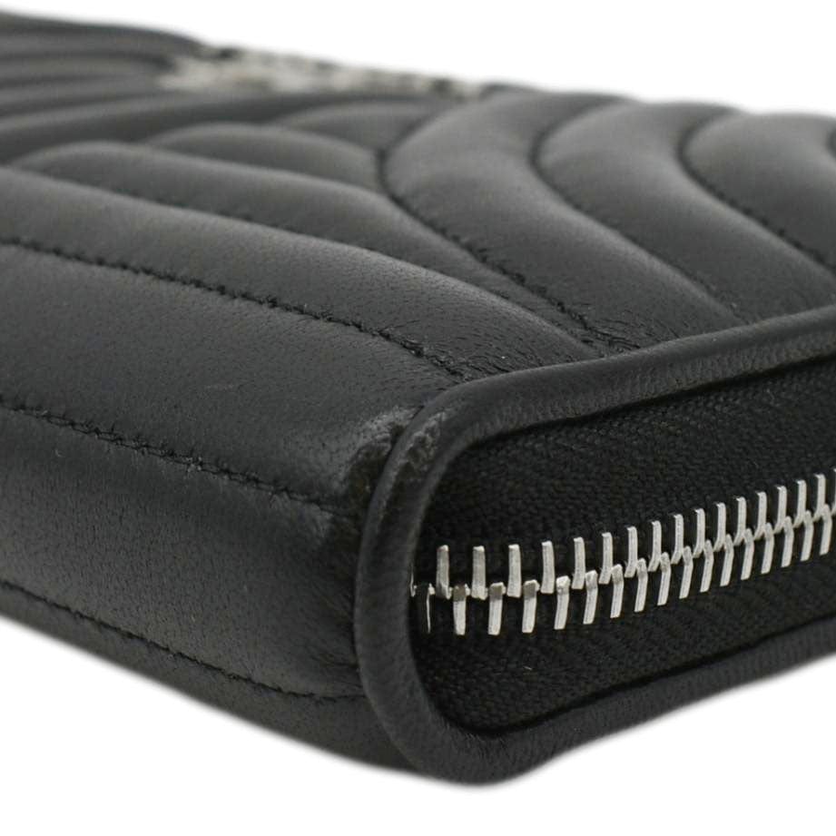PRADA Diagramme Zip Leather Wallet Black