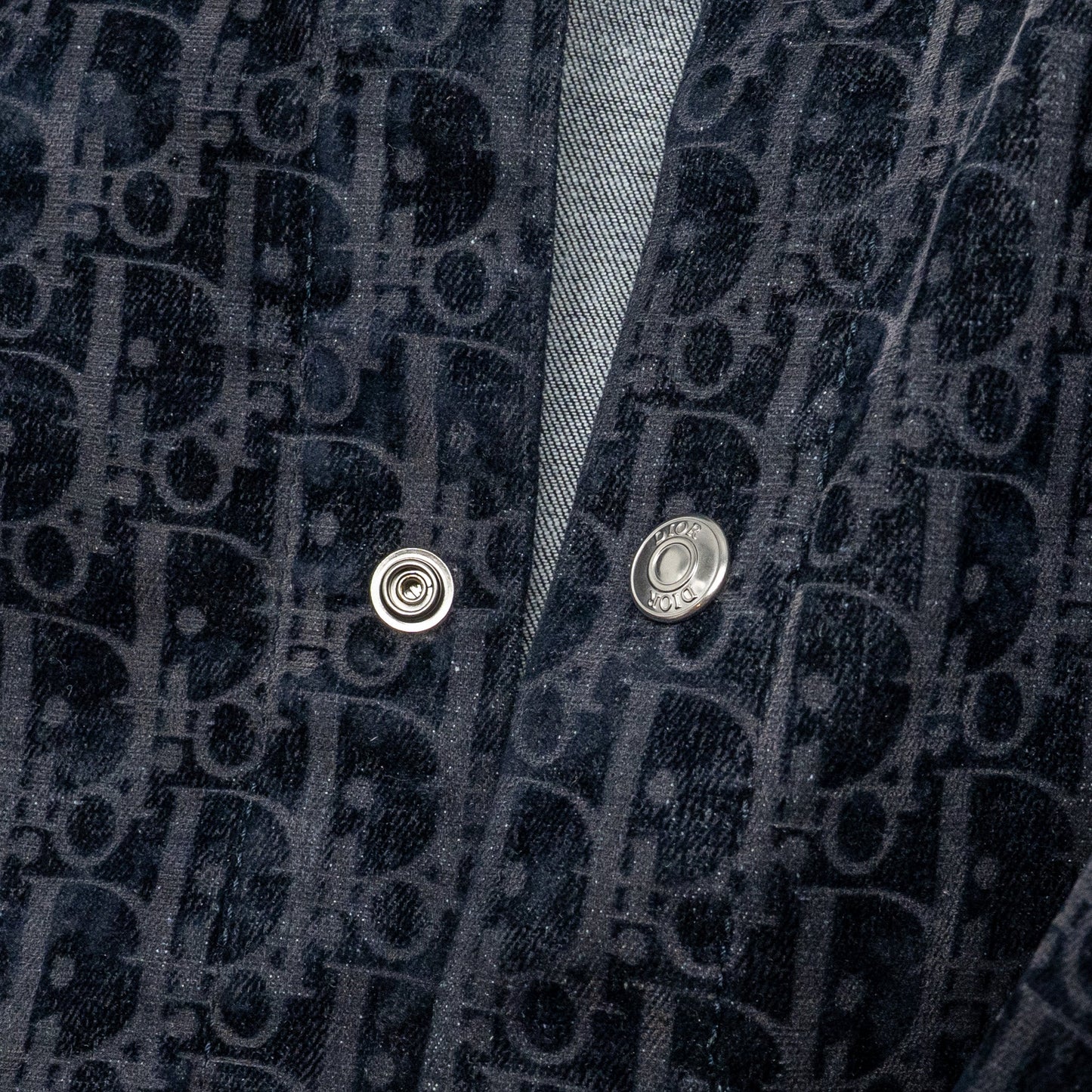 Dior Size 50 Oblique Overshirt Velvet/Denim Navy