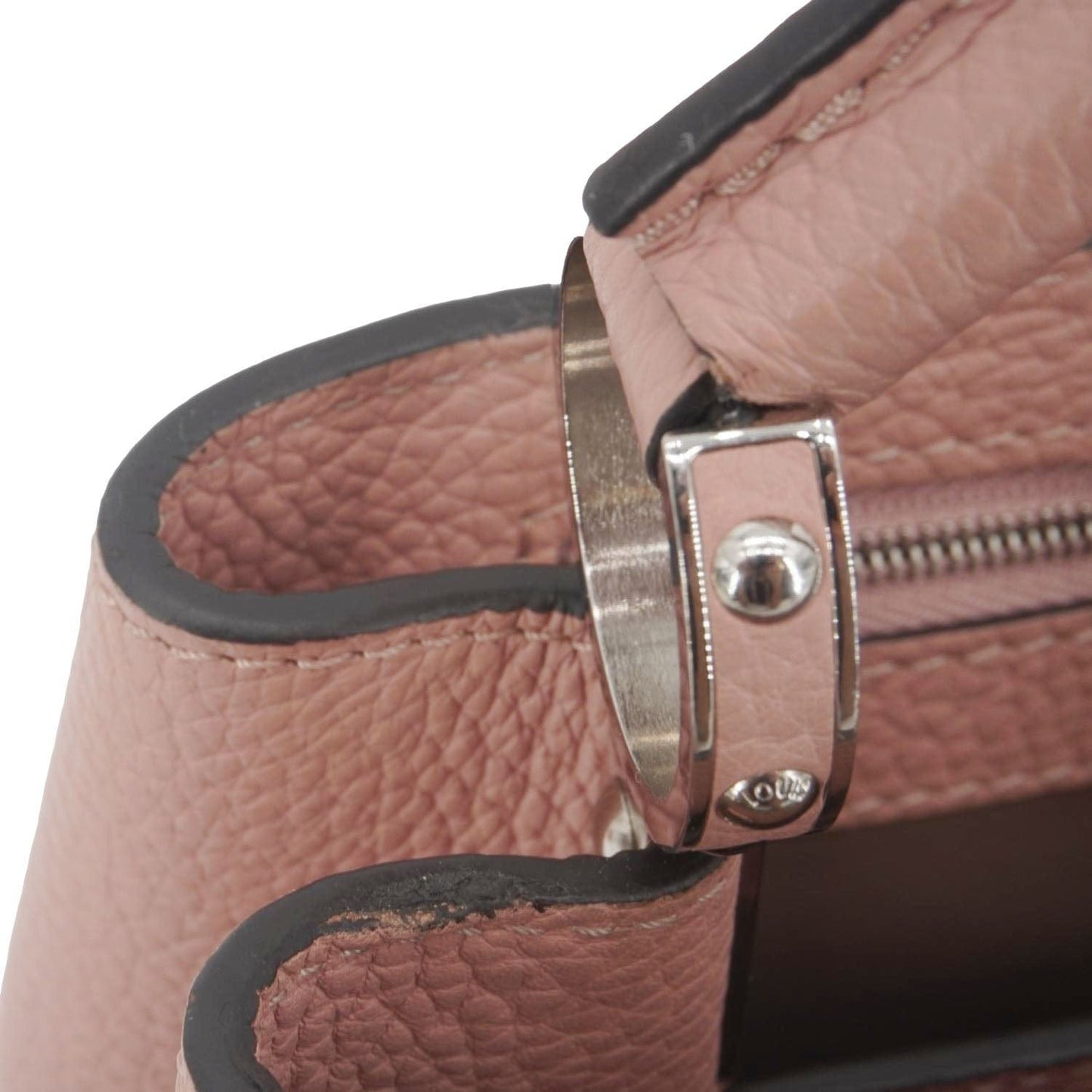 LOUIS VUITTON Capucines Leather Shoulder Bag Pink