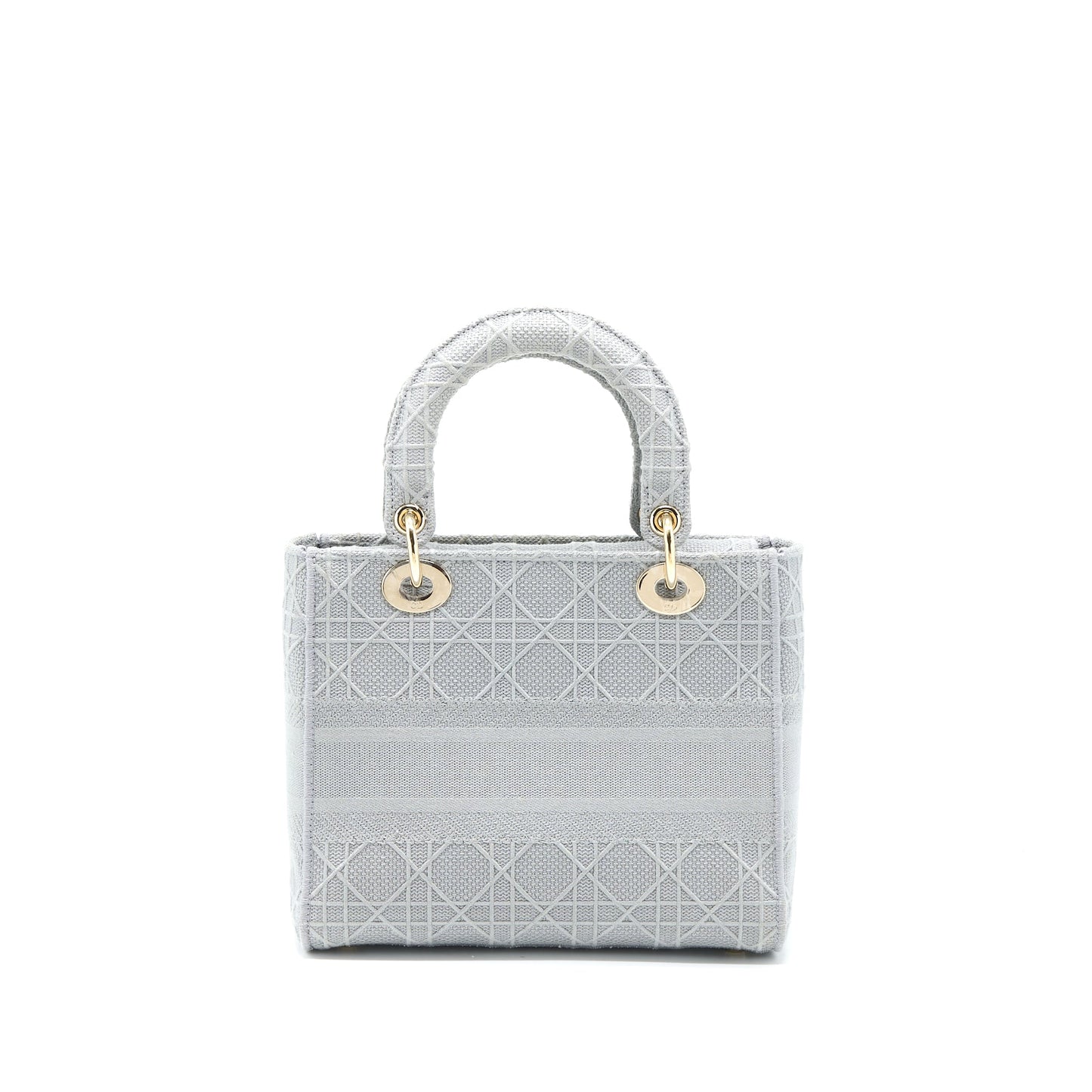 Dior Medium Lady D-lite Purse Cannage Embroidery Grey