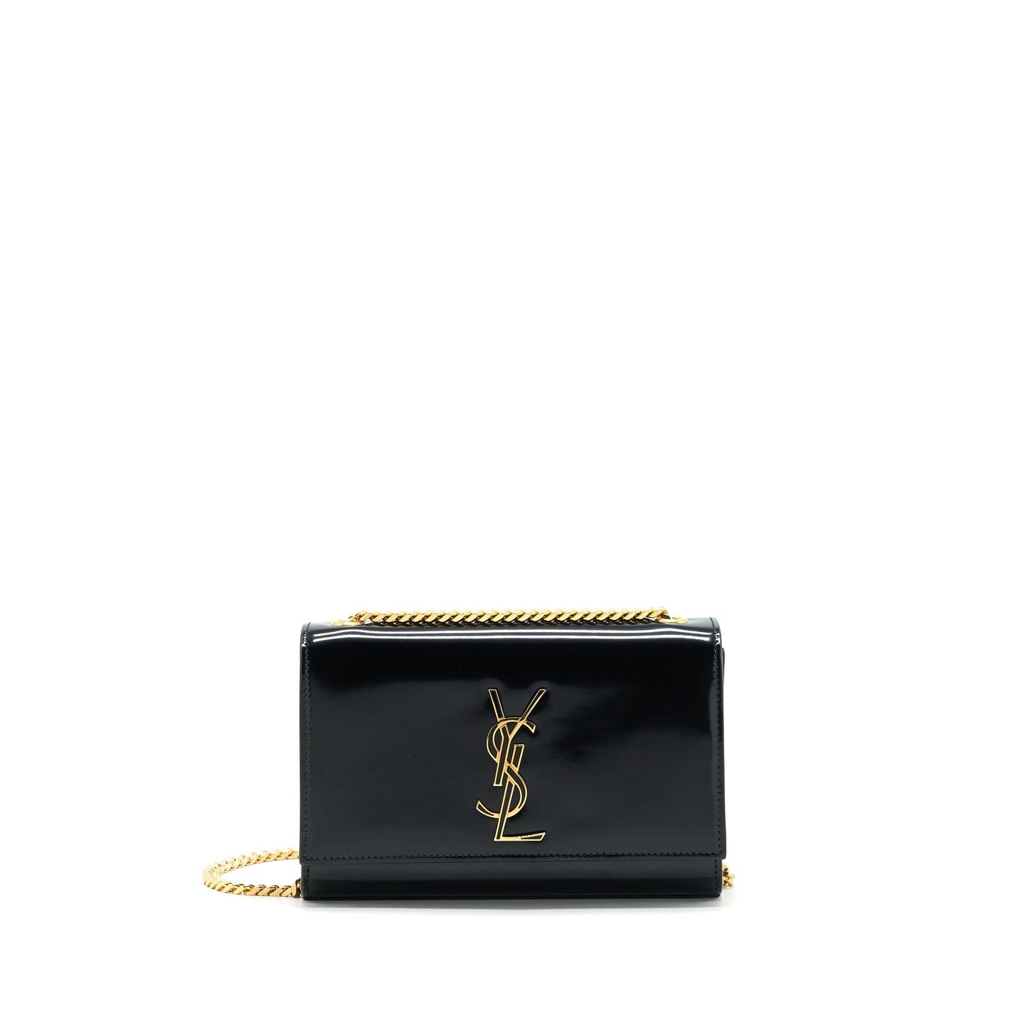 Saint Laurent Kate Flap Purse Patent Black