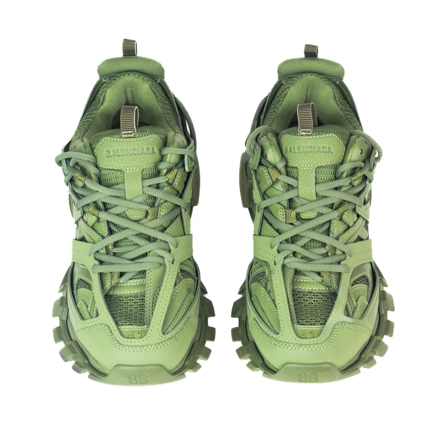 Balenciaga Track Sneaker Recycled Sole in Khaki Green Mesh and Nylon
