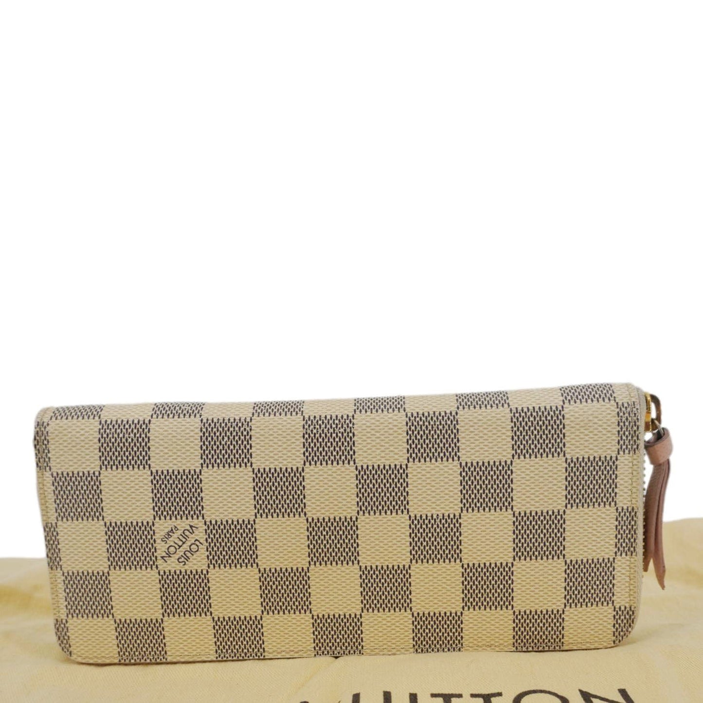 LOUIS VUITTON Clemence Damier Azur Wallet Rose Ballerine