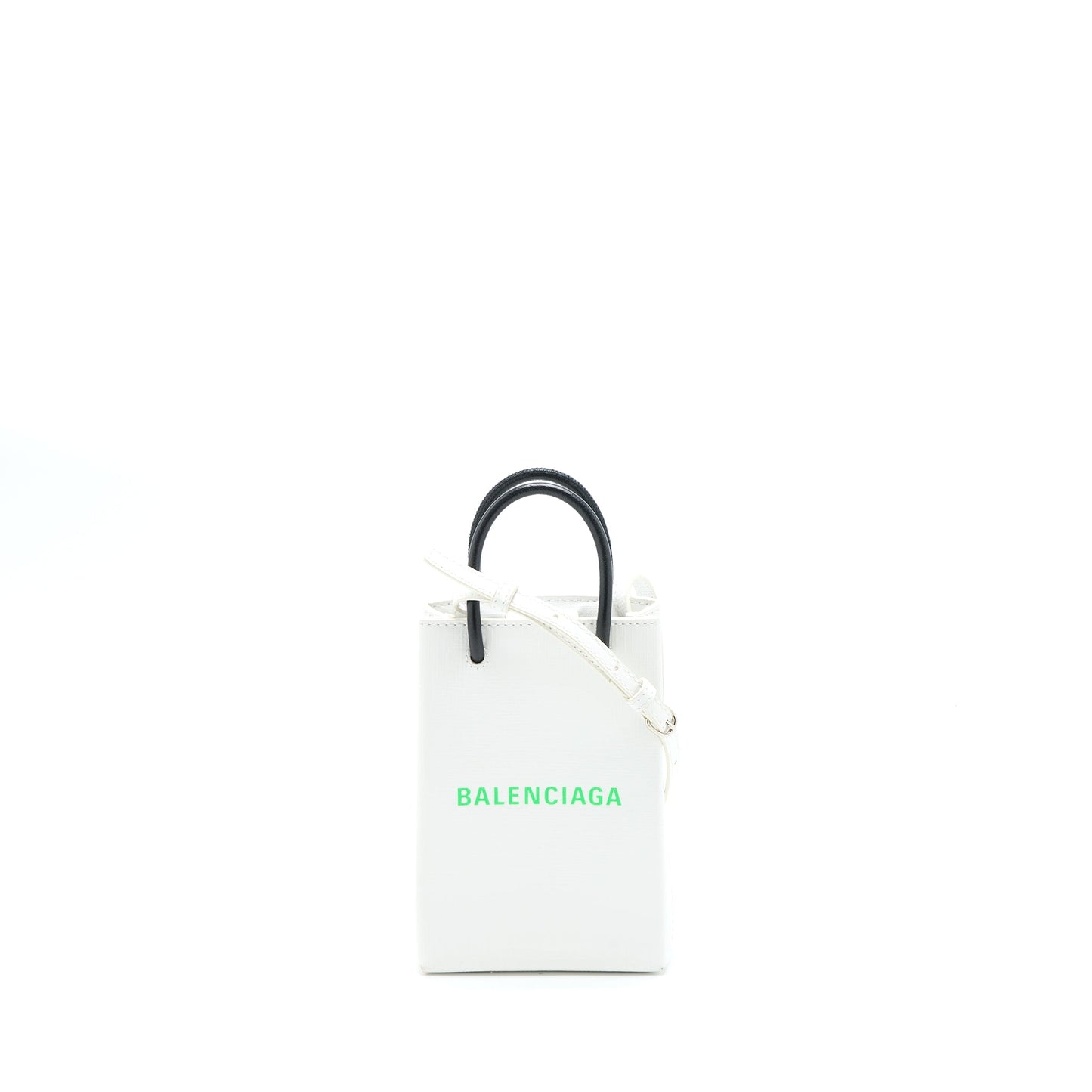 Balenciaga Mini Shopping Phone Pouch Calfskin White/Multicolour