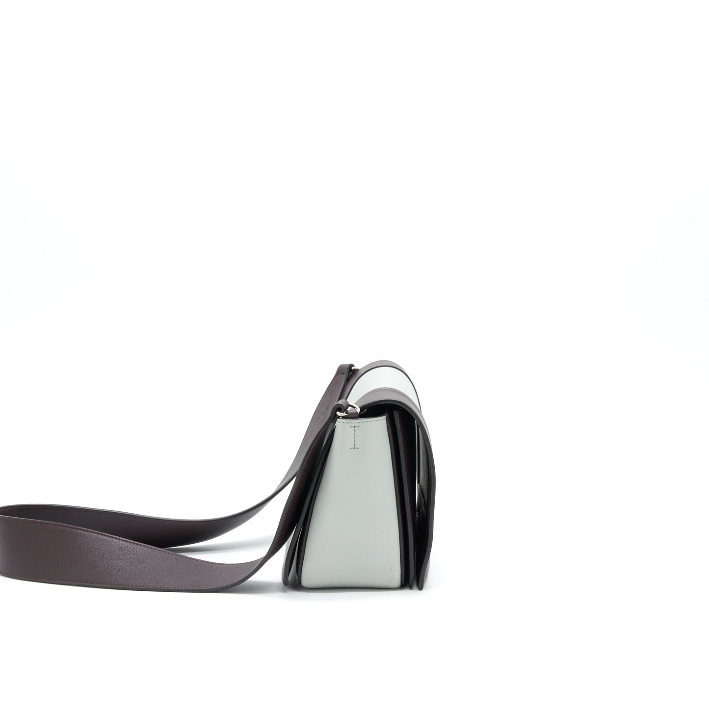 Celine Frame Mini Purse Grey/ Burgundy
