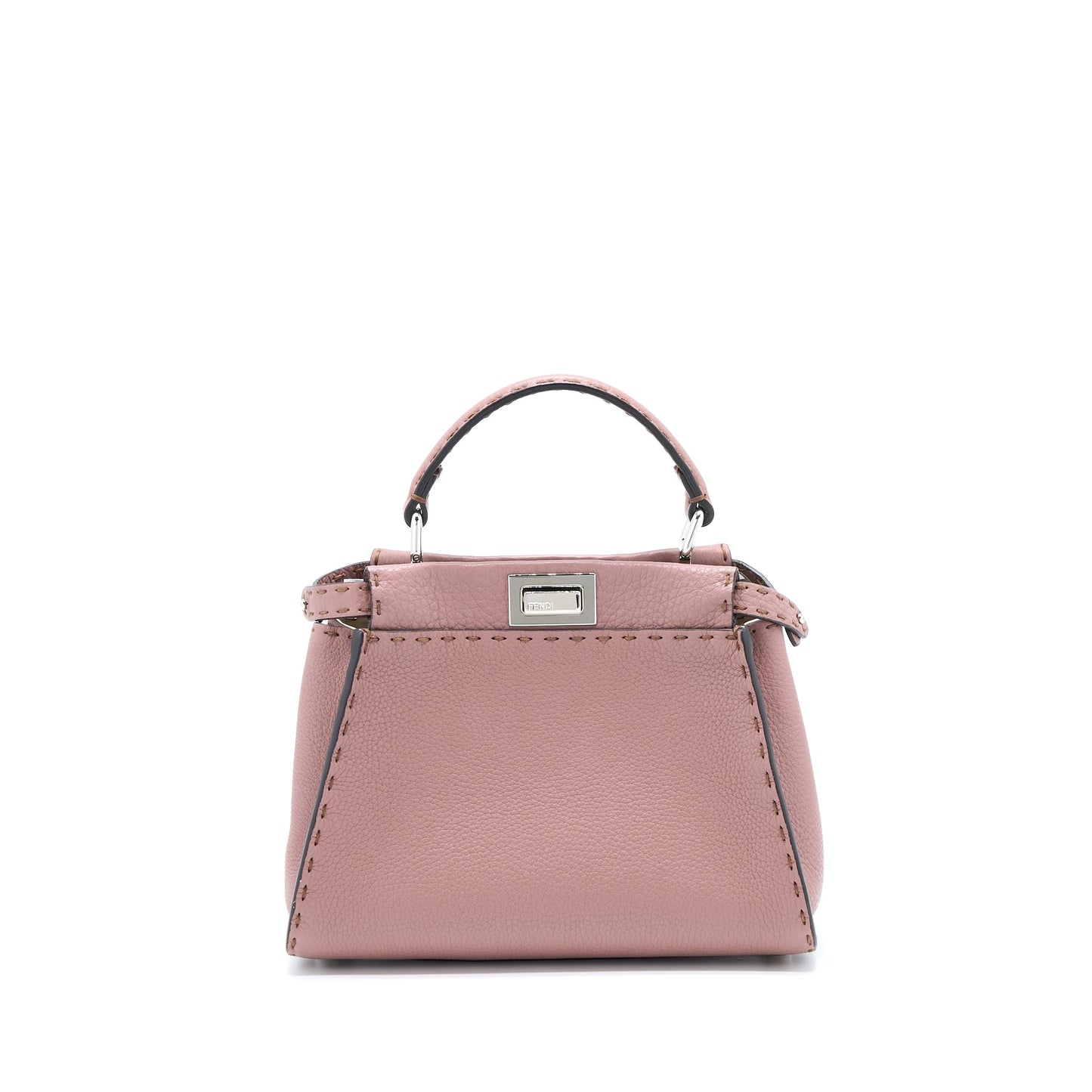 Fendi Mini Peekaboo Grained Calfskin Pink