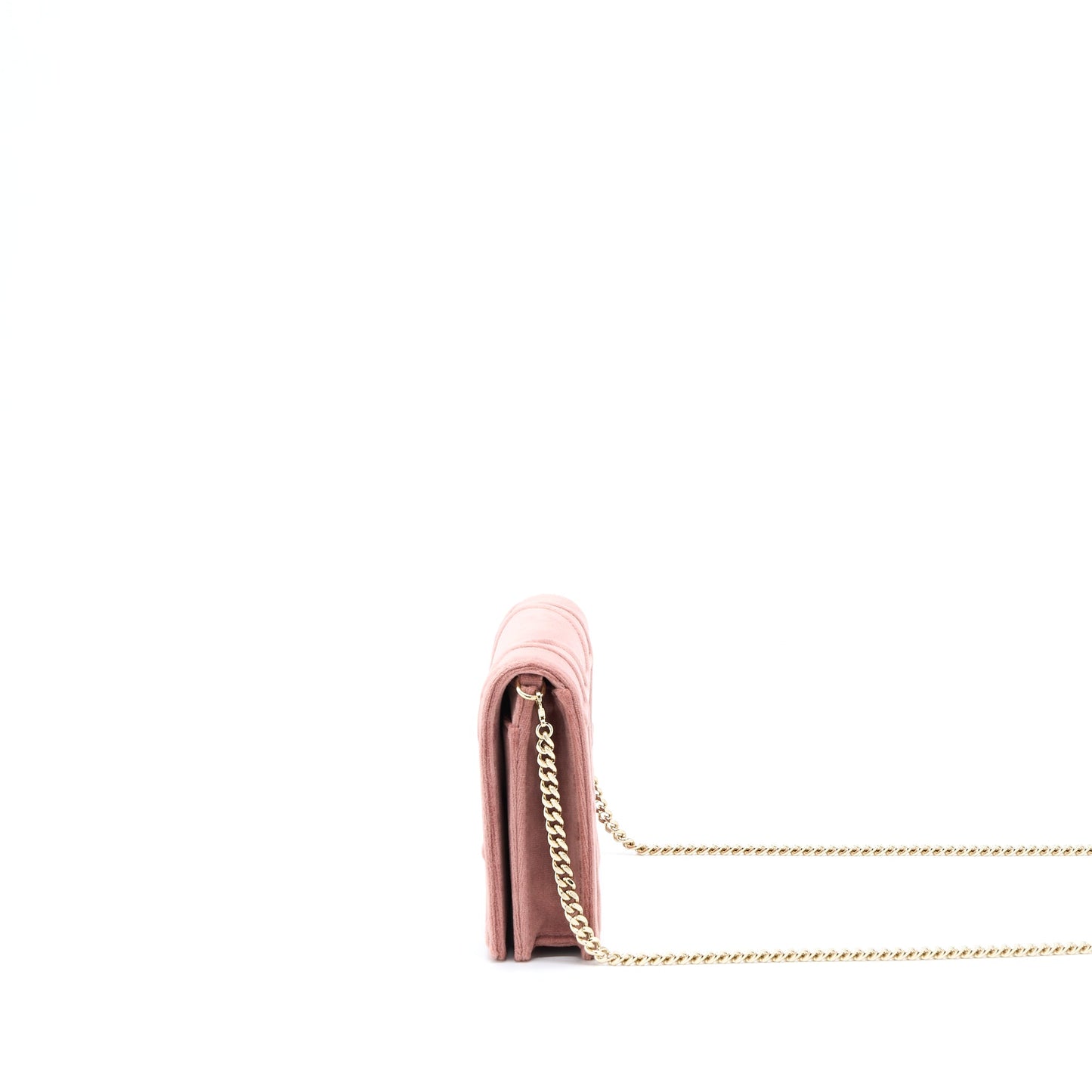 Dior Diorma Wallet On Chain Velvet Pink