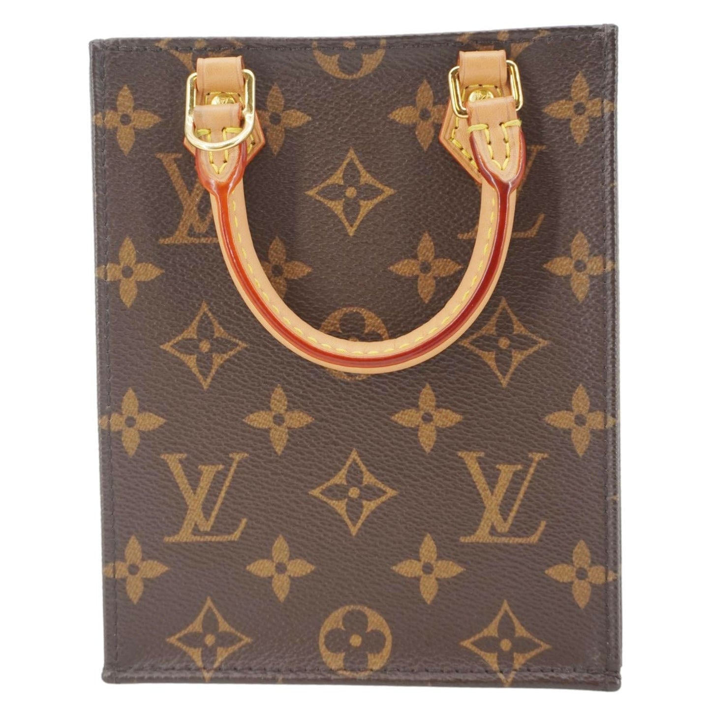 LOUIS VUITTON Petit Sac Plat Monogram Canvas Shoulder Bag Brown