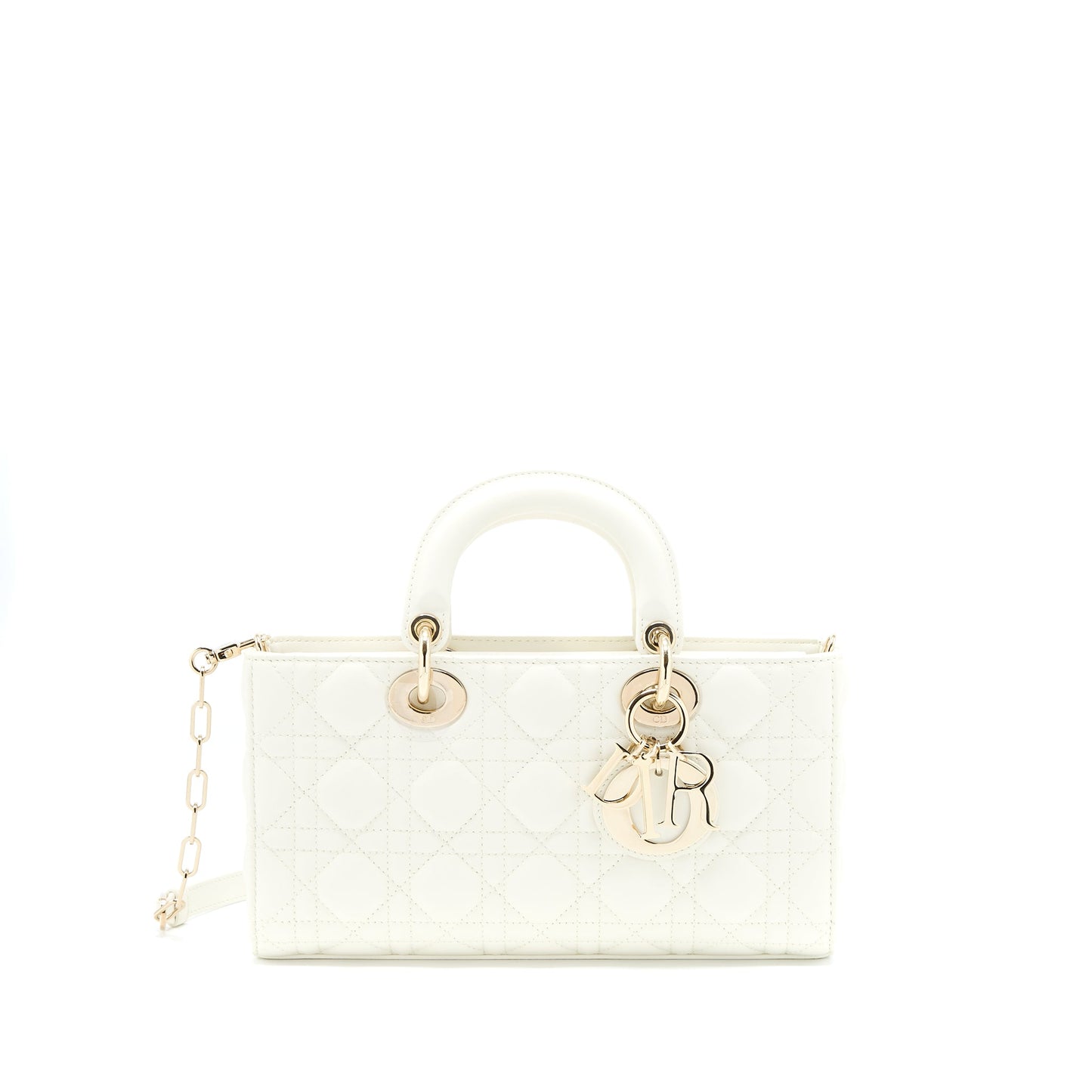 Dior Lady D-Joy Purse Latte Cannage Lambskin White