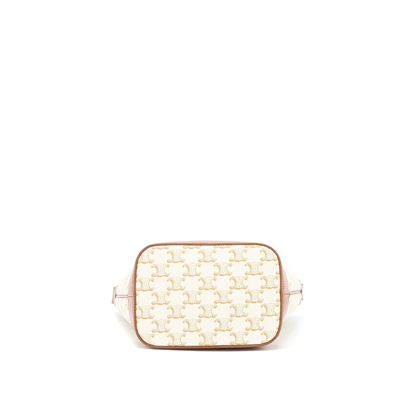 Celine Small Bucket Purse Triomphe Canvas/Calfskin White