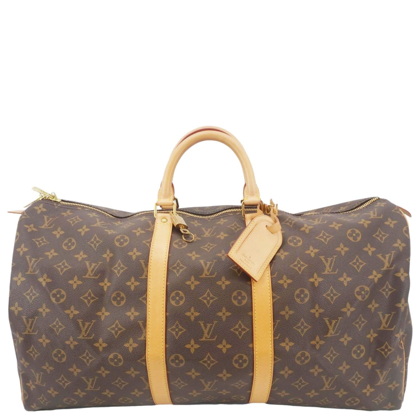 LOUIS VUITTON Keepall 55 Monogram Canvas Boston Bag Brown