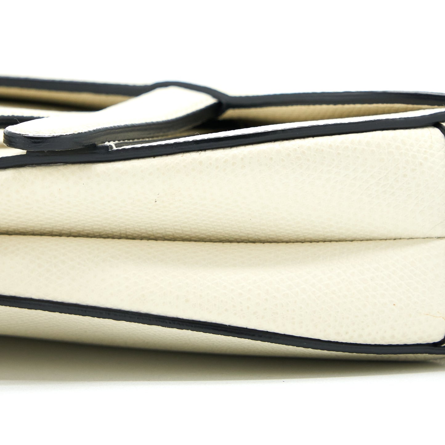 Dior Mini Saddle Purse Grained Calfskin White