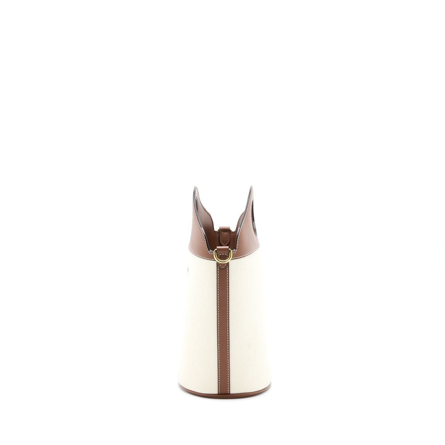 Burberry Bucket Purse Canvas/ Leather Beige/ Brown