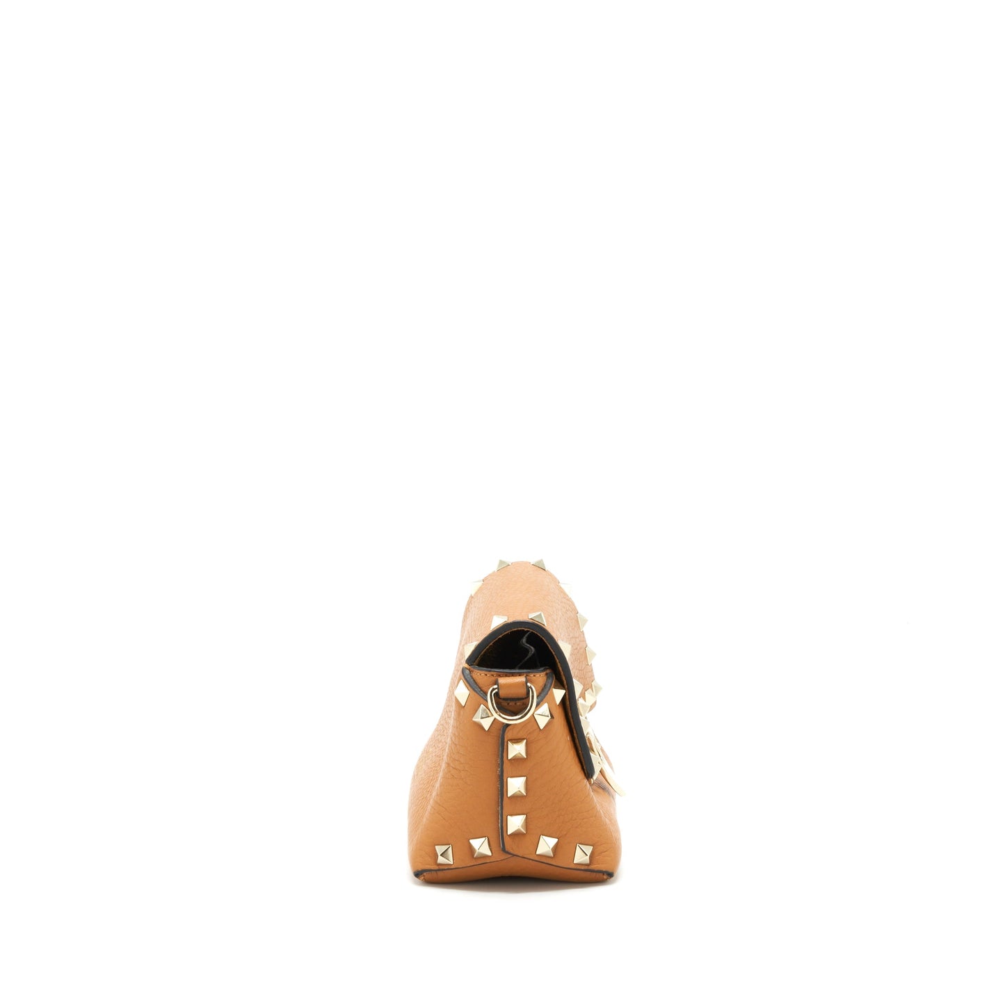 Valentino Garavani Small Rock-Stud Crossbody Purse Grainy Calfskin Mustard