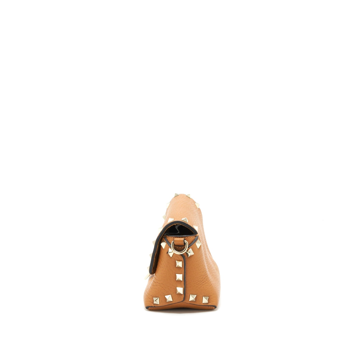Valentino Garavani Small Rock-Stud Crossbody Purse Grainy Calfskin Mustard
