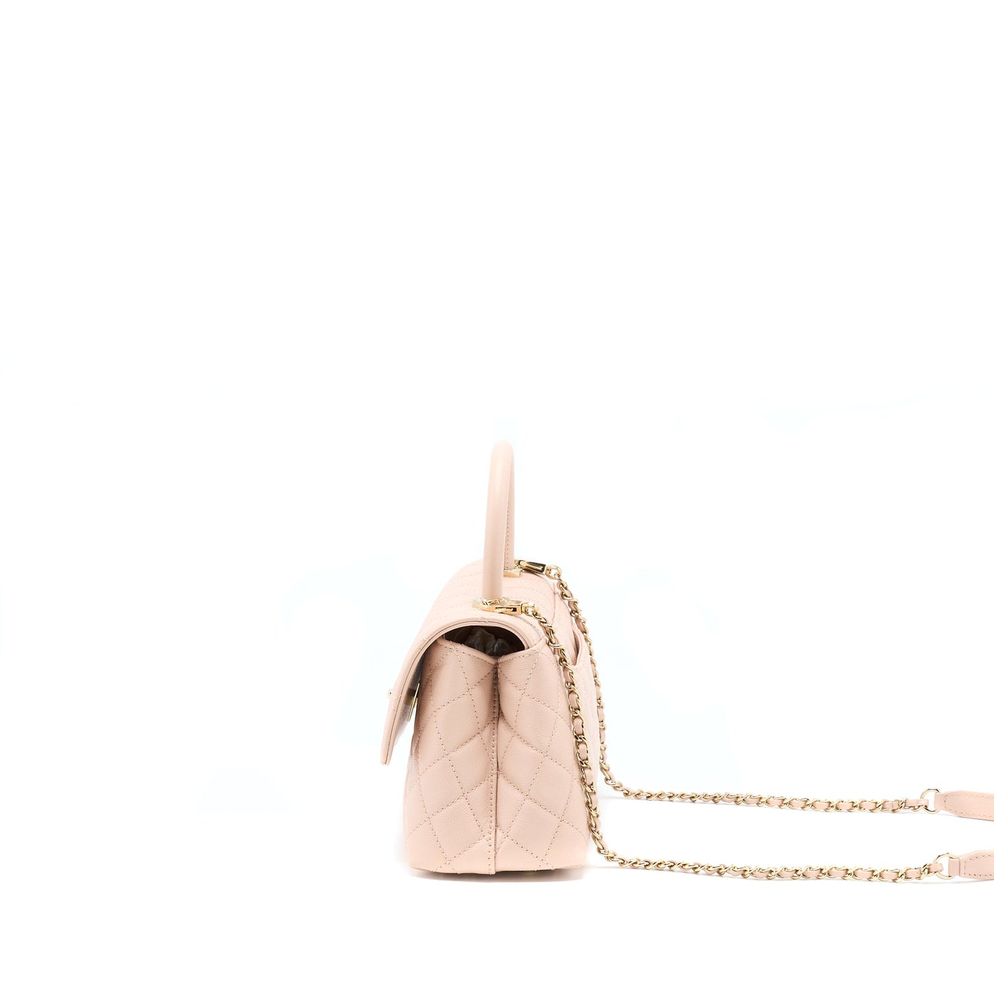 Chanel 21A Small Coco Handle Caviar ND022 Rose Clair / Light Pink LGHW(Microchip)