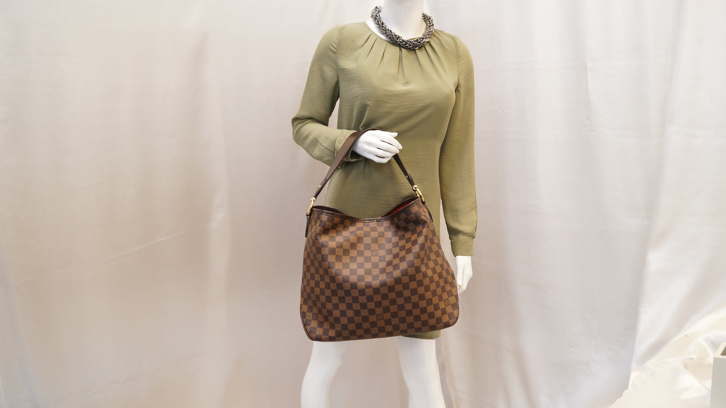 LOUIS VUITTON Damier Ebene Delightful MM NM Hobo Bag