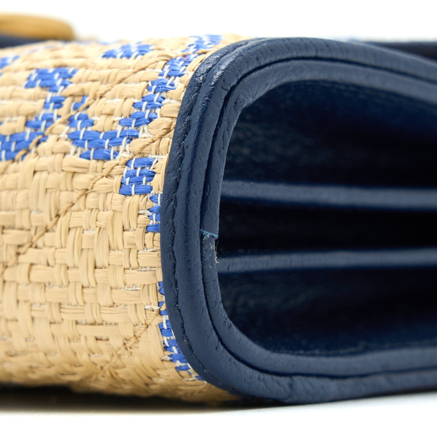Gucci Marmont Flap Purse Matelasse Raffia Blue/Multicolour Brushed