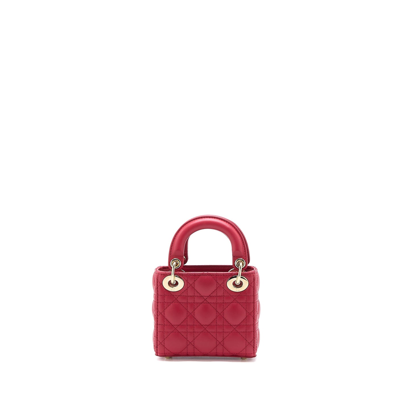 Dior Micro Lady Dior Purse Cannage Lambskin Red