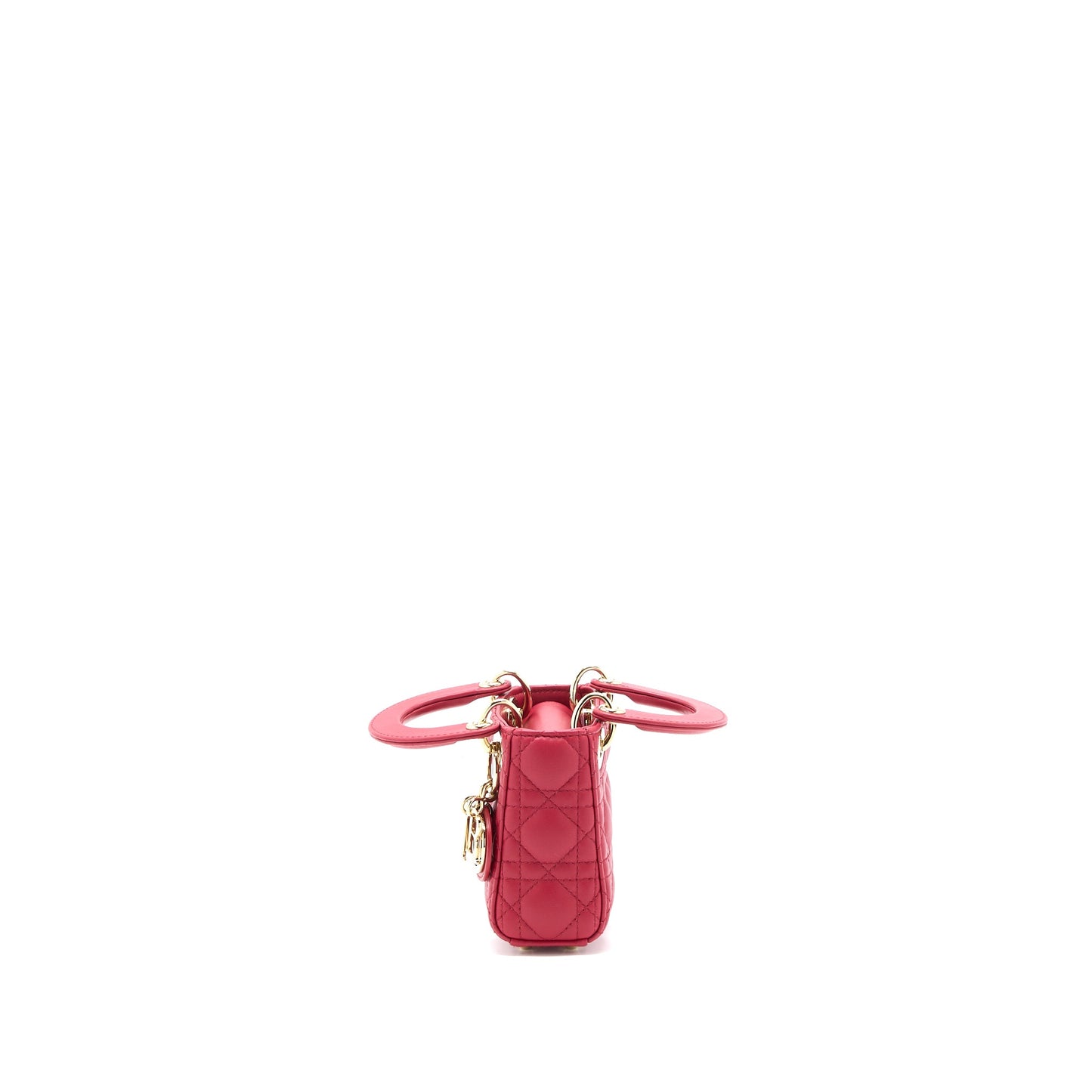 Dior Micro Lady Dior Purse Cannage Lambskin Red
