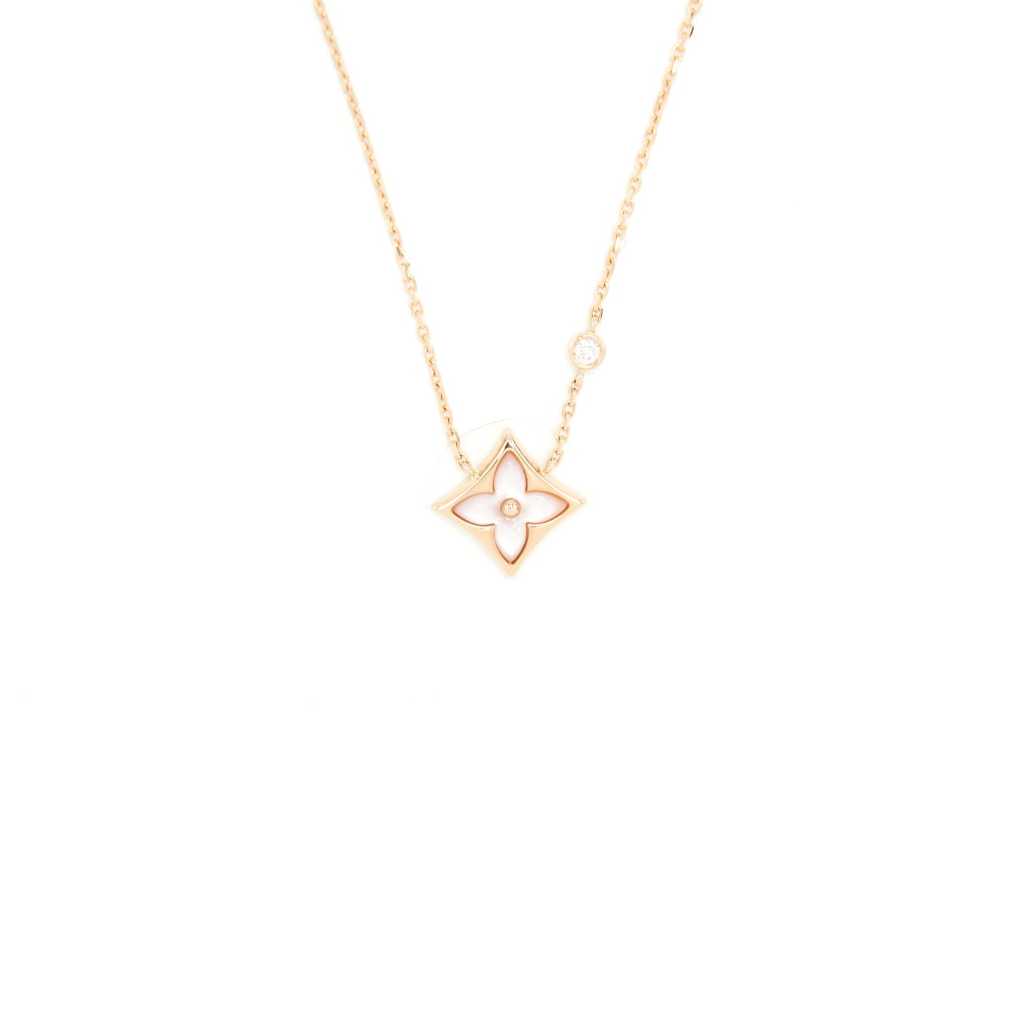 Louis Vuitton Colour Blossom Star Pendant, Pink Gold / Pink Mother Of Pearl And Diamond