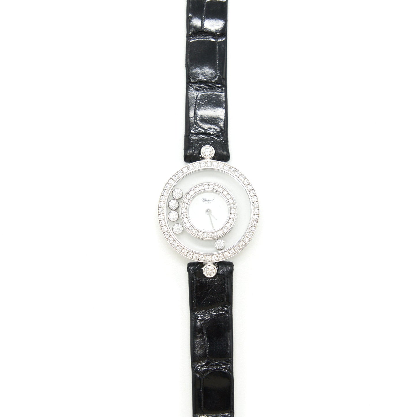 Chapord Happy Diamonds Ladies Watch 18K White Gold with Happy Diamonds