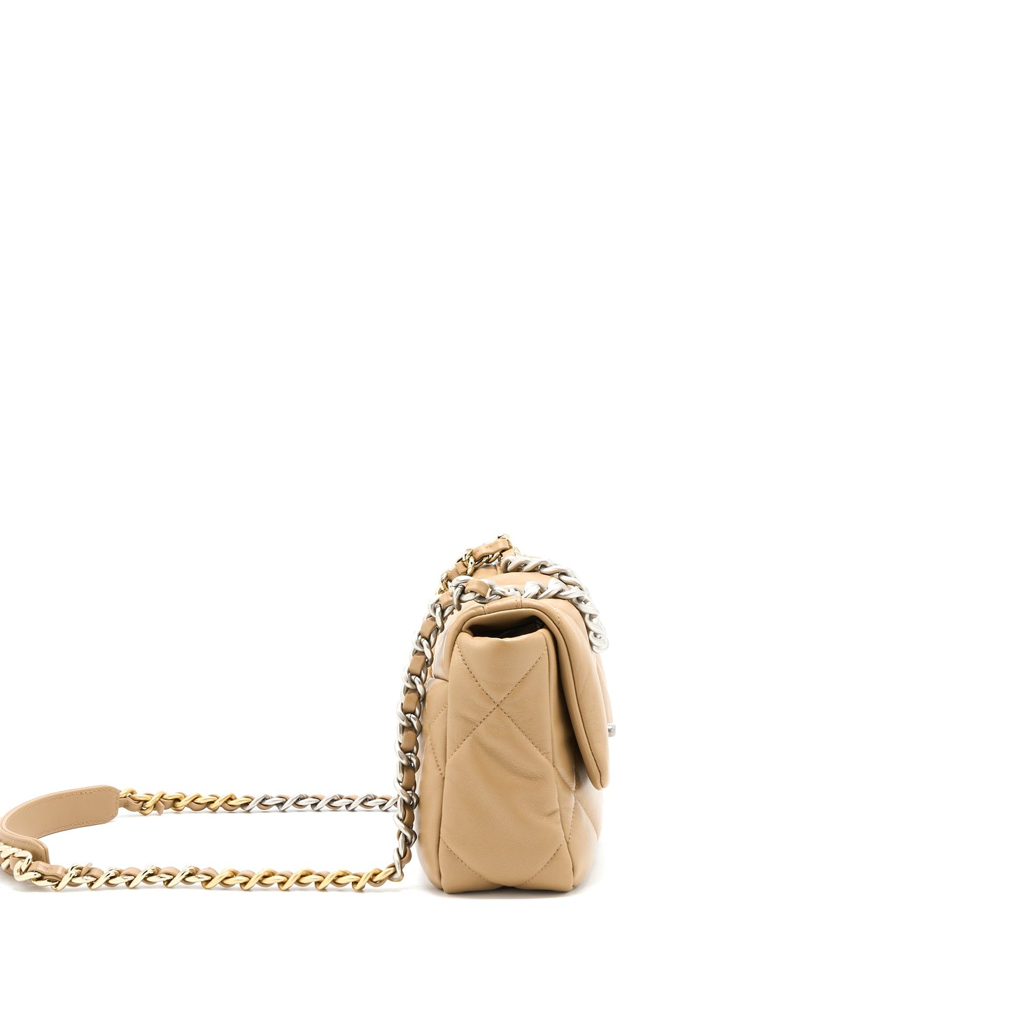 Chanel 22B Small 19 Bag Lambskin Beige Multicolor Hardware (Microchip)