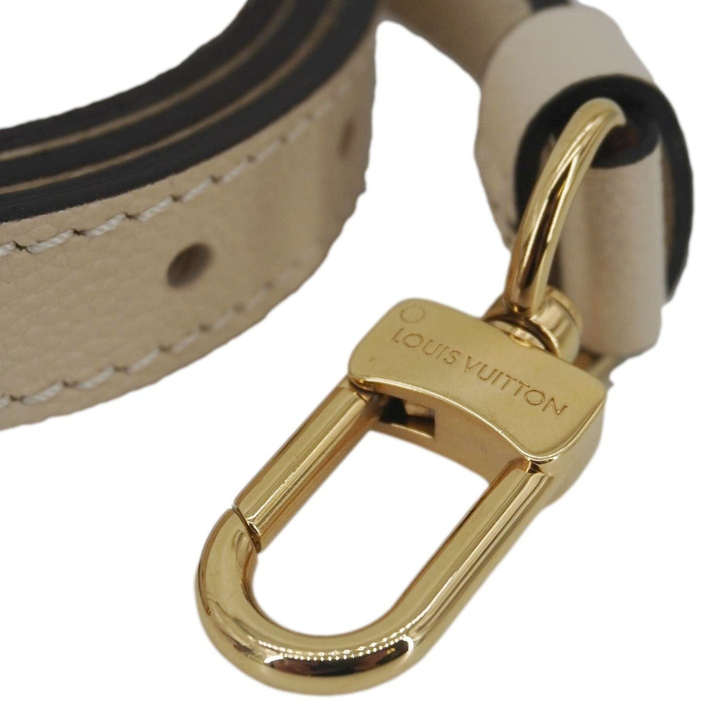 LOUIS VUITTON Leather Adjustable Shoulder Strap Beige