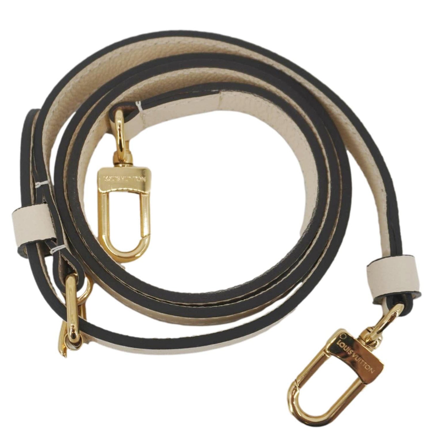 LOUIS VUITTON Leather Adjustable Shoulder Strap Beige