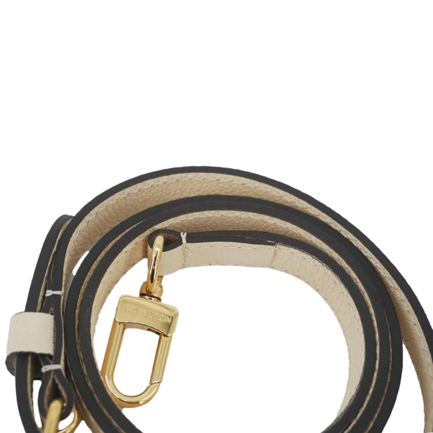 LOUIS VUITTON Leather Adjustable Shoulder Strap Beige