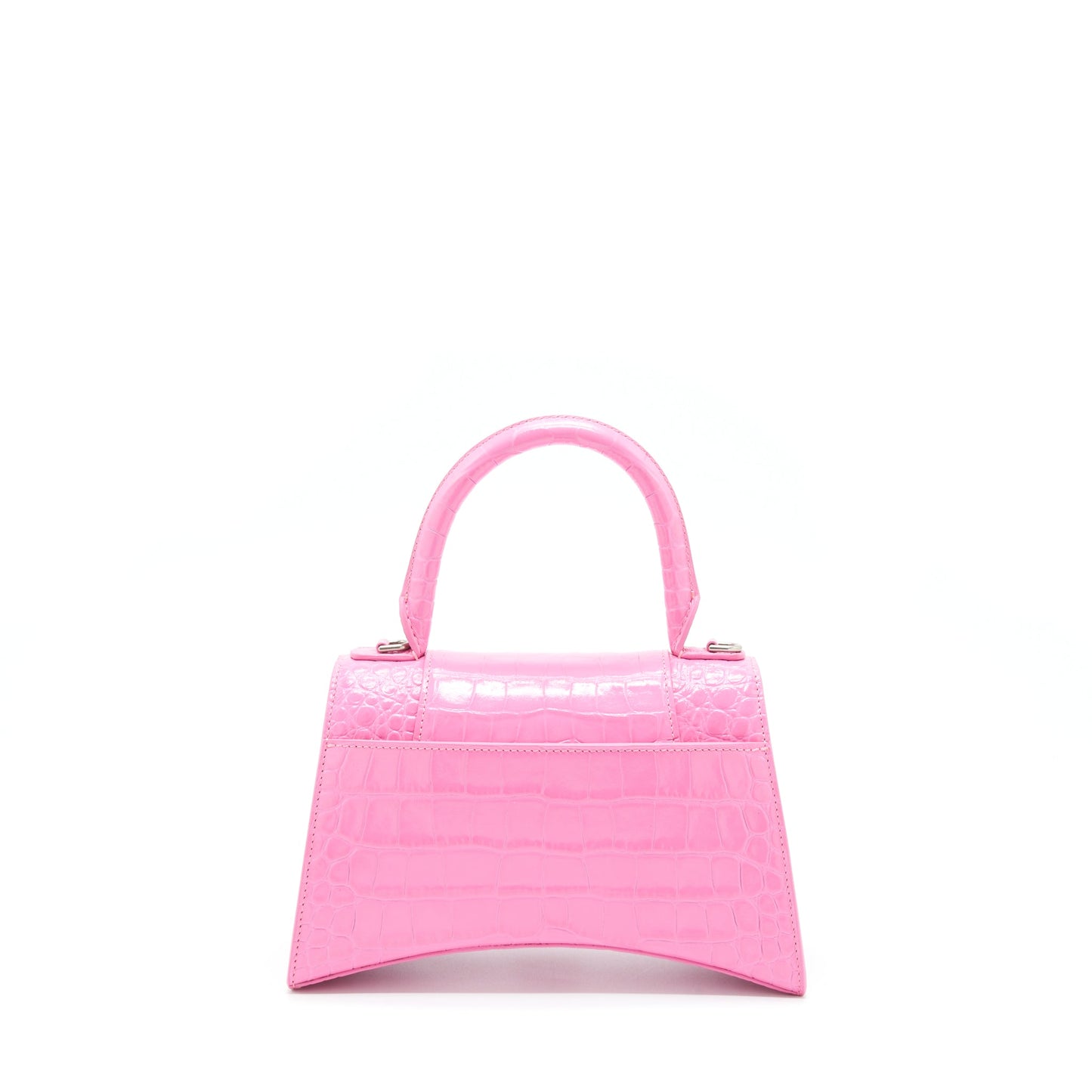Balenciaga Hourglass Crocodile-Embossed Pink