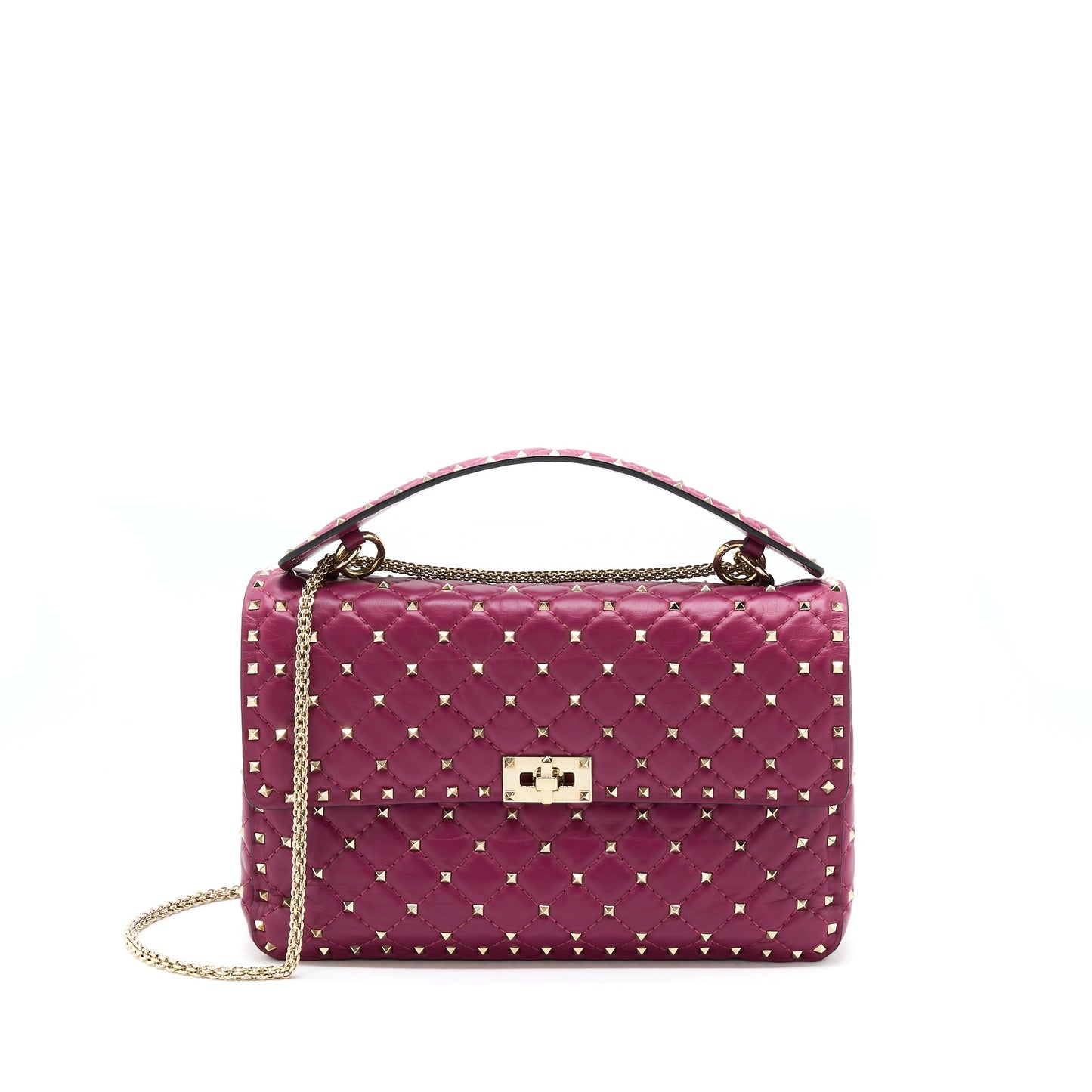 Valentino Rockstud Spike Purse Napa Pink