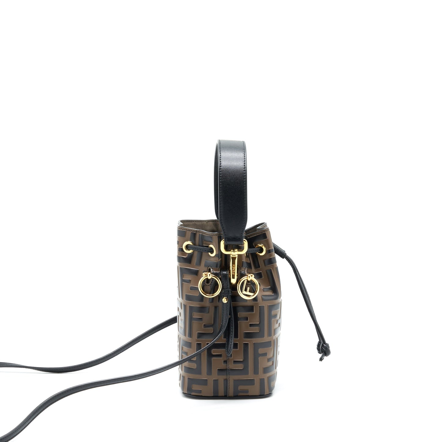 Fendi Mon Tresor Mini Bucket Purse Black/Brown