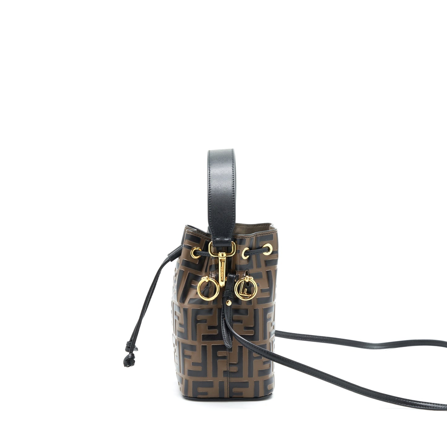 Fendi Mon Tresor Mini Bucket Purse Black/Brown
