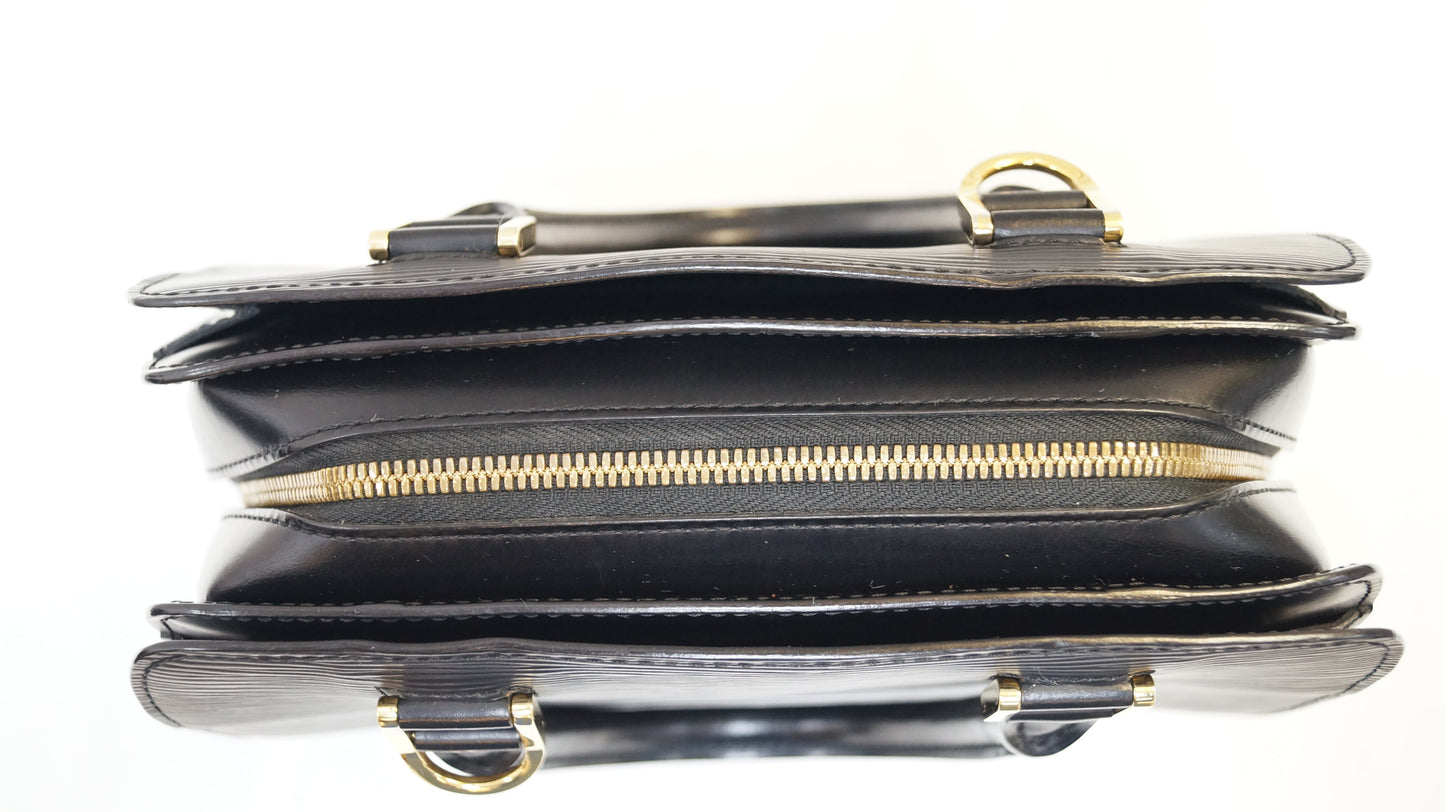 LOUIS VUITTON Black Epi Leather Pont-Neuf PM Satchel Bag