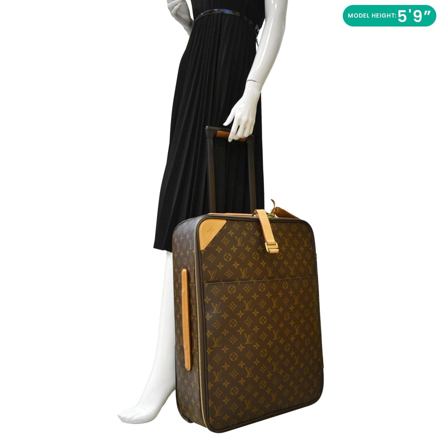 LOUIS VUITTON Pegase 55 Monogram Canvas Luggage Suitcase Travel Bag Brown