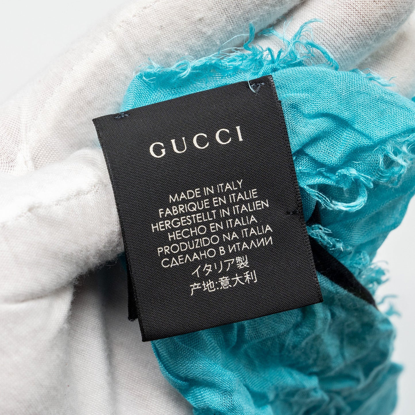 Gucci 140x140 cm Ghost With print Star Modal/Silk Scarf Black /Blue Multicolour