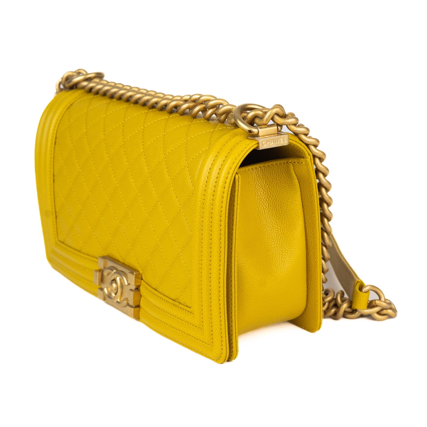 Chanel Grained Calfskin Medium Boy Bag